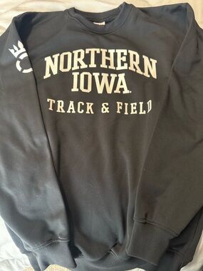 Northern Iowa Track & Field Black Crewneck Sweatshirt